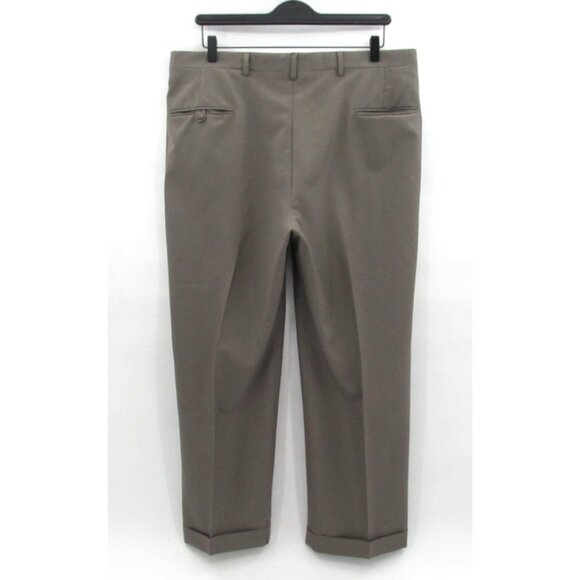Vintage Majer Slacks Merino Wool Pants 34x29 Taupe Trousers Union Made USA - Picture 2 of 16